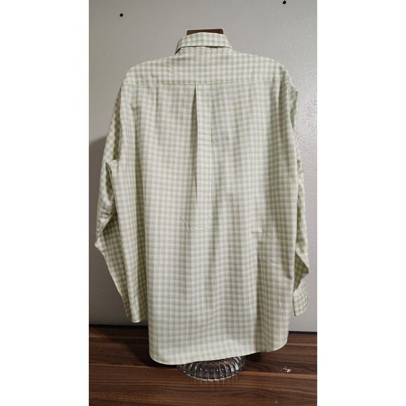 Brooks Brothers 346 LS Shirt Size XL Green & White Checkered Button Down Cotton - Picture 7 of 7
